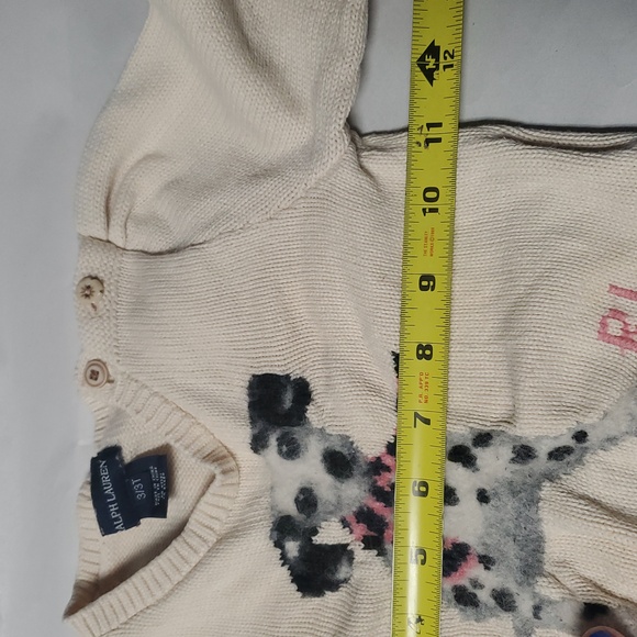 Ralph Lauren Girls Dalmatian Sweater Size 3T Cotton Puff Shoulder - Picture 13 of 16